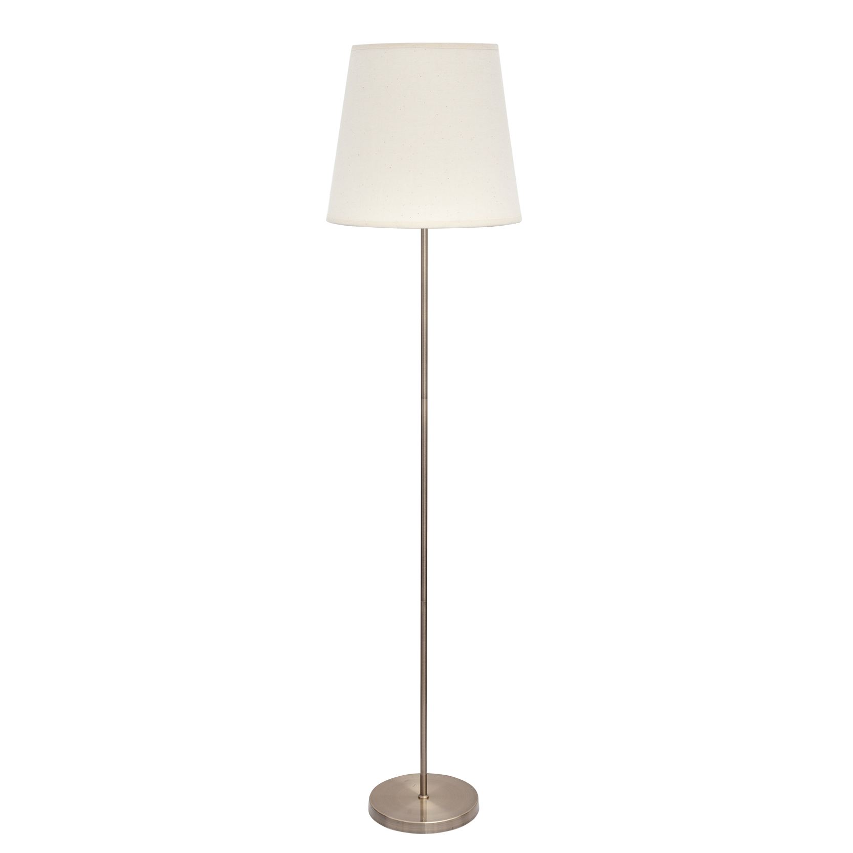 Lámpara de pie Maldivas fabricada en metal color cuero y textil color sancho