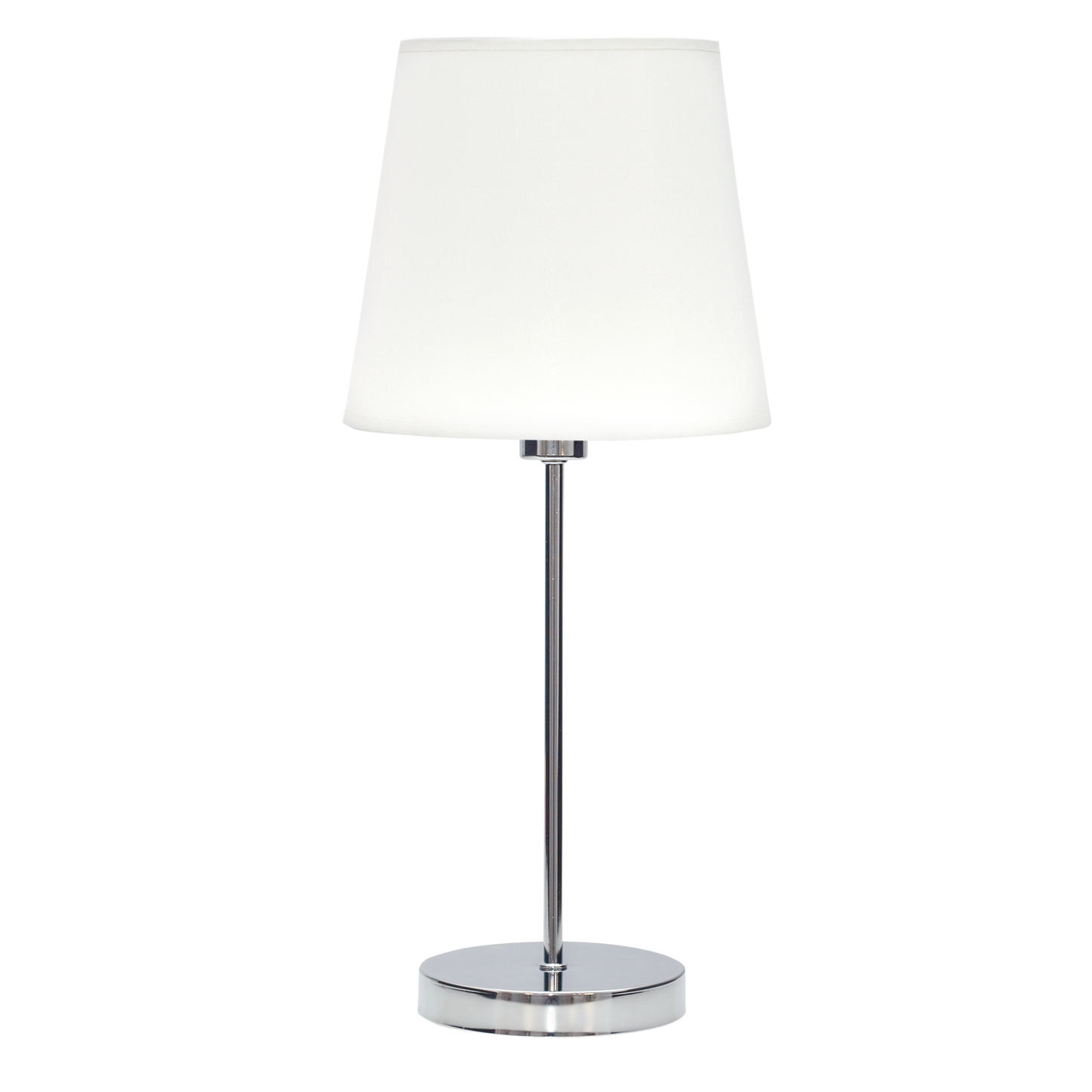 Sobremesa Maldivas Cromo/Blanco de Fabrilamp, vista frontal. Iluminación elegante para tu hogar.