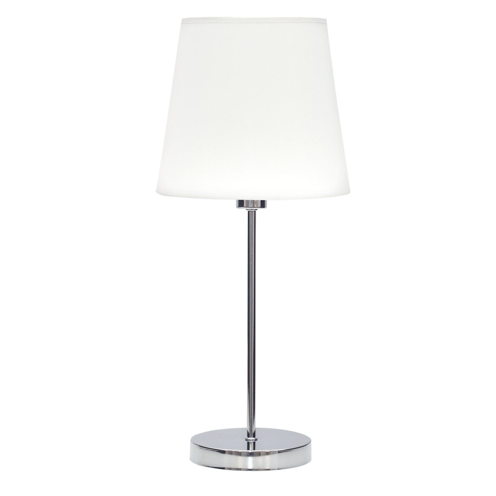 Sobremesa Maldivas Cromo/Blanco de Fabrilamp, vista frontal. Iluminación elegante para tu hogar.