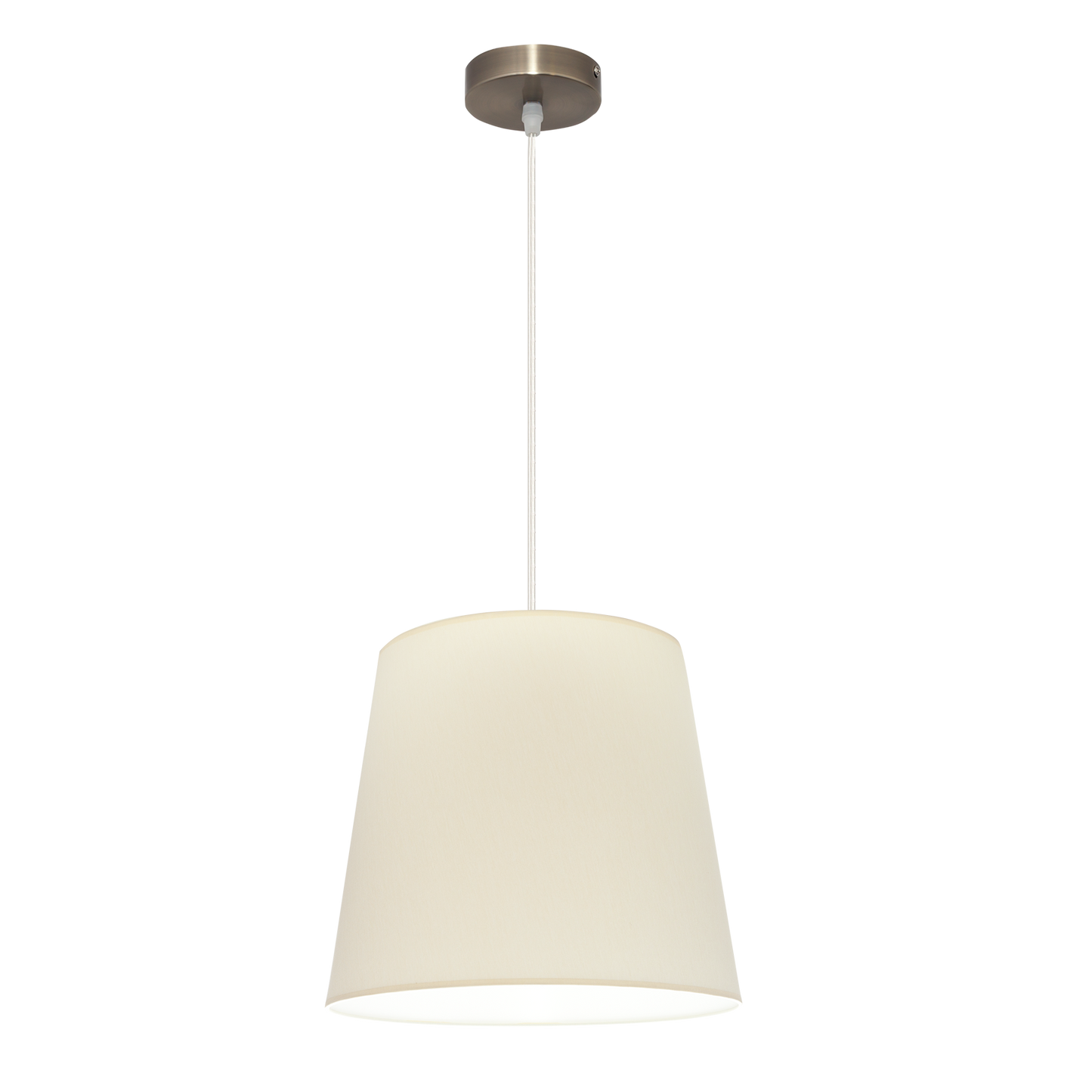 Colgante Maldivas fabricado en Metal color Cuero, pantalla Textil Beige