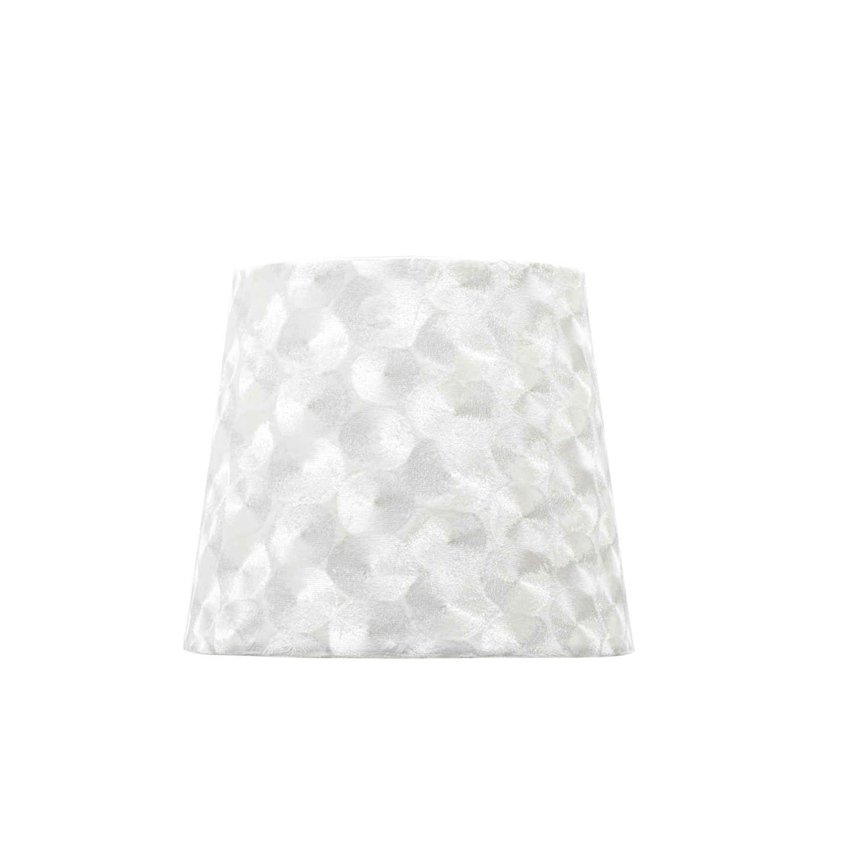 Pantalla Fátima fabricada en Textil color Blanco Nacar, ideal para dormitorio