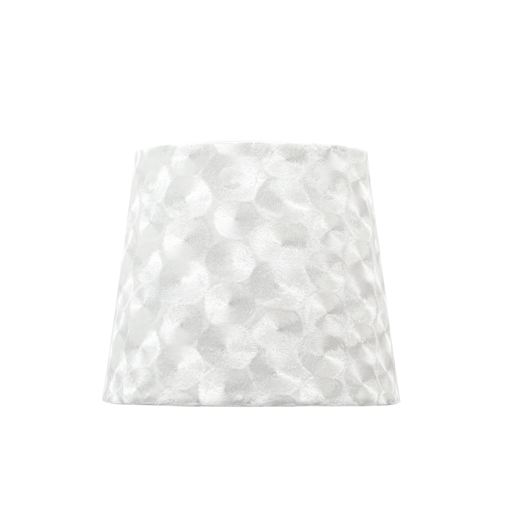 Pantalla Fátima fabricada en Textil color Blanco Nacar, ideal para luz suave
