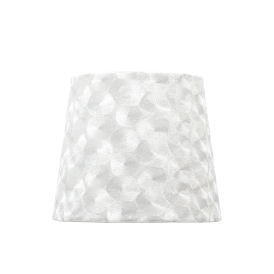 Pantalla Fátima fabricada en Textil color Blanco Nacar, ideal para lámpara