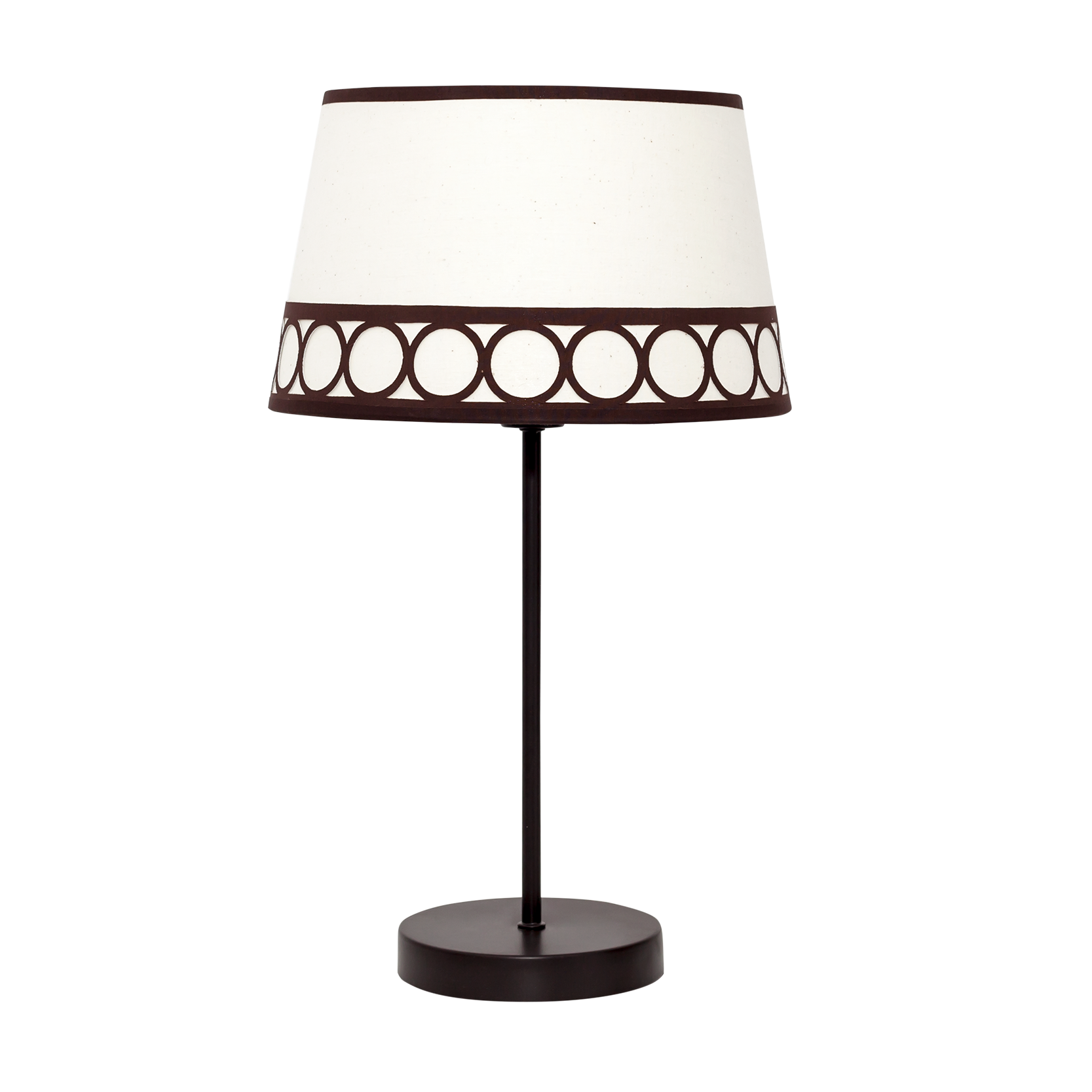 Lámpara Dalia fabricada en metal color marrón con pantalla textil beige
