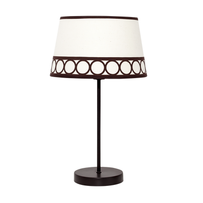 Lámpara Dalia fabricada en metal color marrón con pantalla textil beige