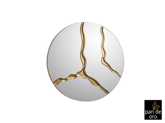 Espejo Redondo de Pared Surcos 100 cm Pan de Oro Schuller - vista principal | Schuller