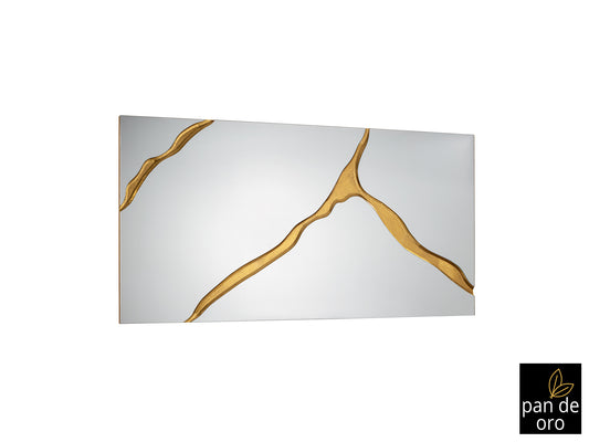 Espejo de Pared Rectangular Surcos 80x180 cm Pan de Oro Schuller - vista principal | Schuller
