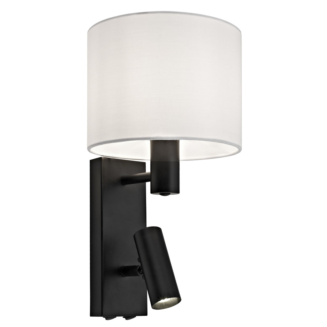 Aplique de pared HERA negro Alemar con pantalla blanca - Vista principal