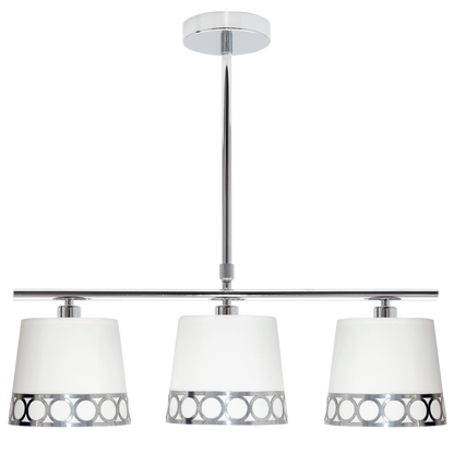 Lámpara Dalia fabricada en metal cromado color blanco y plata, ideal para iluminar tu salón.