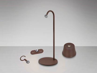Lámpara de Sobremesa LED Portátil Cuco 3W Acabado Corten Schuller en ambiente decorado | Schuller