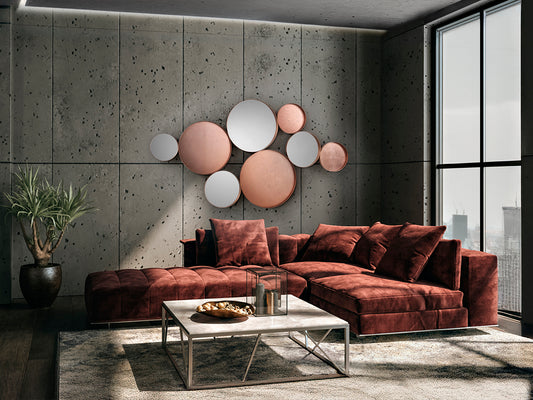 Espejo Decorativo de Pared Malmo 165x90 cm Oro Rosa Schuller en ambiente decorado | Schuller