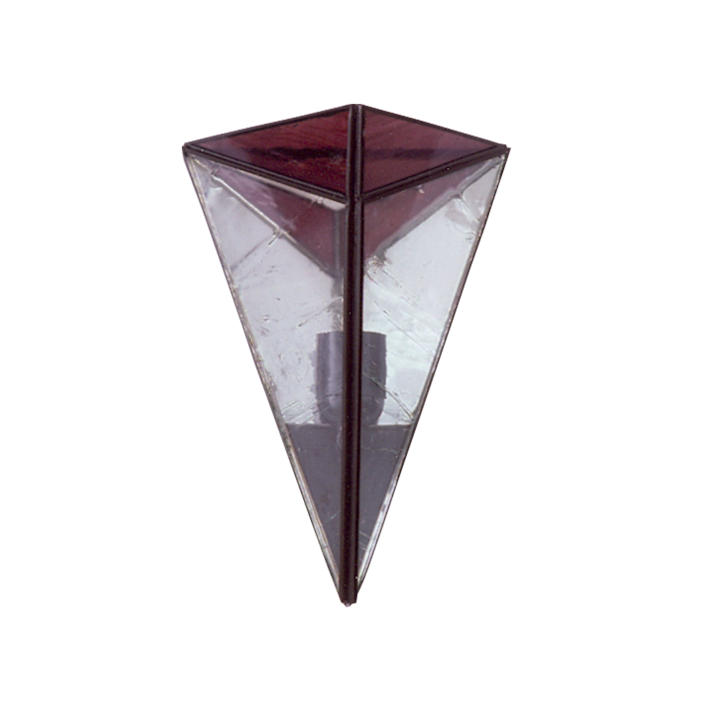 Aplique Piramide Violeta Rojo 1xe27 28x20 de Fabrilamp. Diseño elegante y rústico.