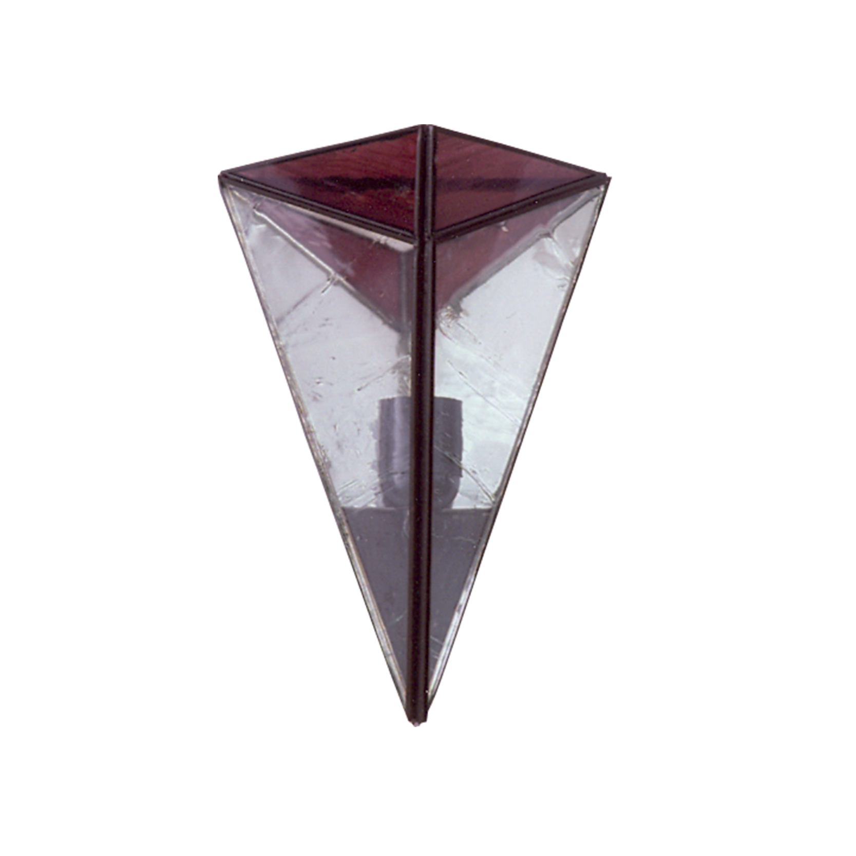 Aplique Piramide Violeta Rojo 1xe27 28x20 de Fabrilamp. Diseño elegante y rústico.