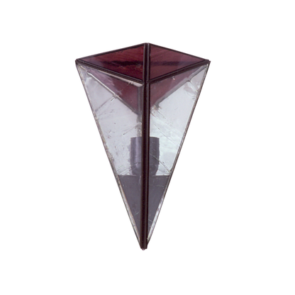 Aplique Piramide Violeta Rojo 1xe27 28x20 de Fabrilamp. Diseño elegante y rústico.