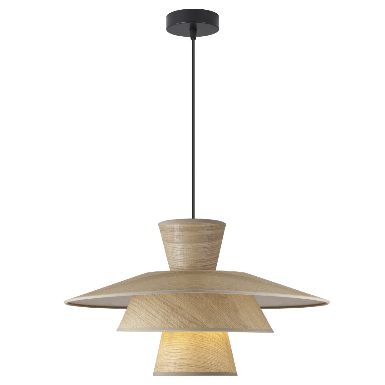 Colgante Bari madera ALEMAR con pantallas de tela - Vista principal