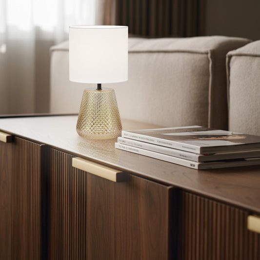 Lámpara sobremesa Glow Ámbar en ambiente de dormitorio - Vista decorativa