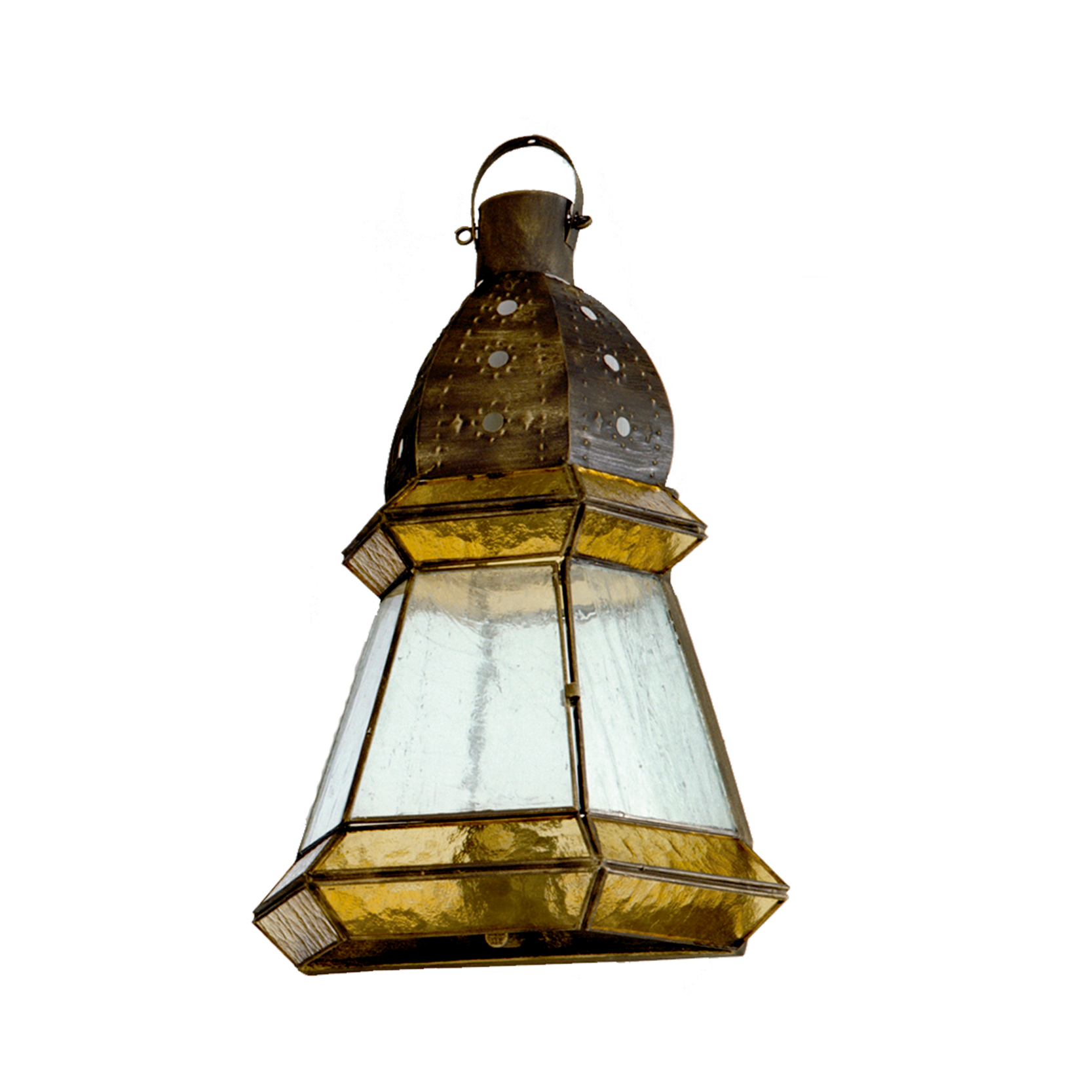 Aplique Ambarina fabricado en metal y cristal color ámbar y cuero