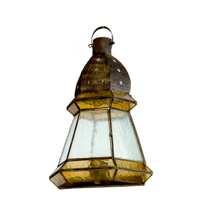 Aplique Ambarina fabricado en metal y cristal color ámbar y cuero