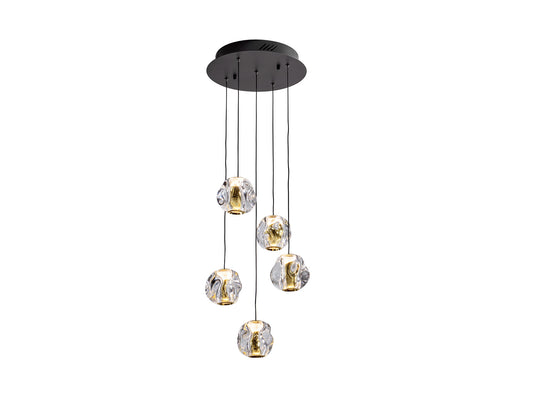 Lámpara Colgante Zaria 5 Luces LED Negro y Oro Schuller - vista principal | Schuller