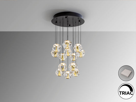 Lámpara Colgante LED Zaria 13 Luces Negro y Oro Dimable Schuller - vista principal | Schuller