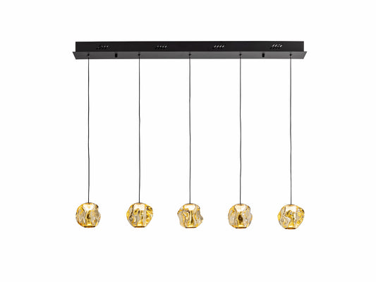 Lámpara Colgante LED Zaria 5 Luces 21W Negro y Bronce Schuller - vista principal | Schuller