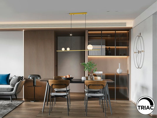 Lámpara Colgante Lineal LED Mila 120 cm Dorada Schuller - vista principal | Schuller
