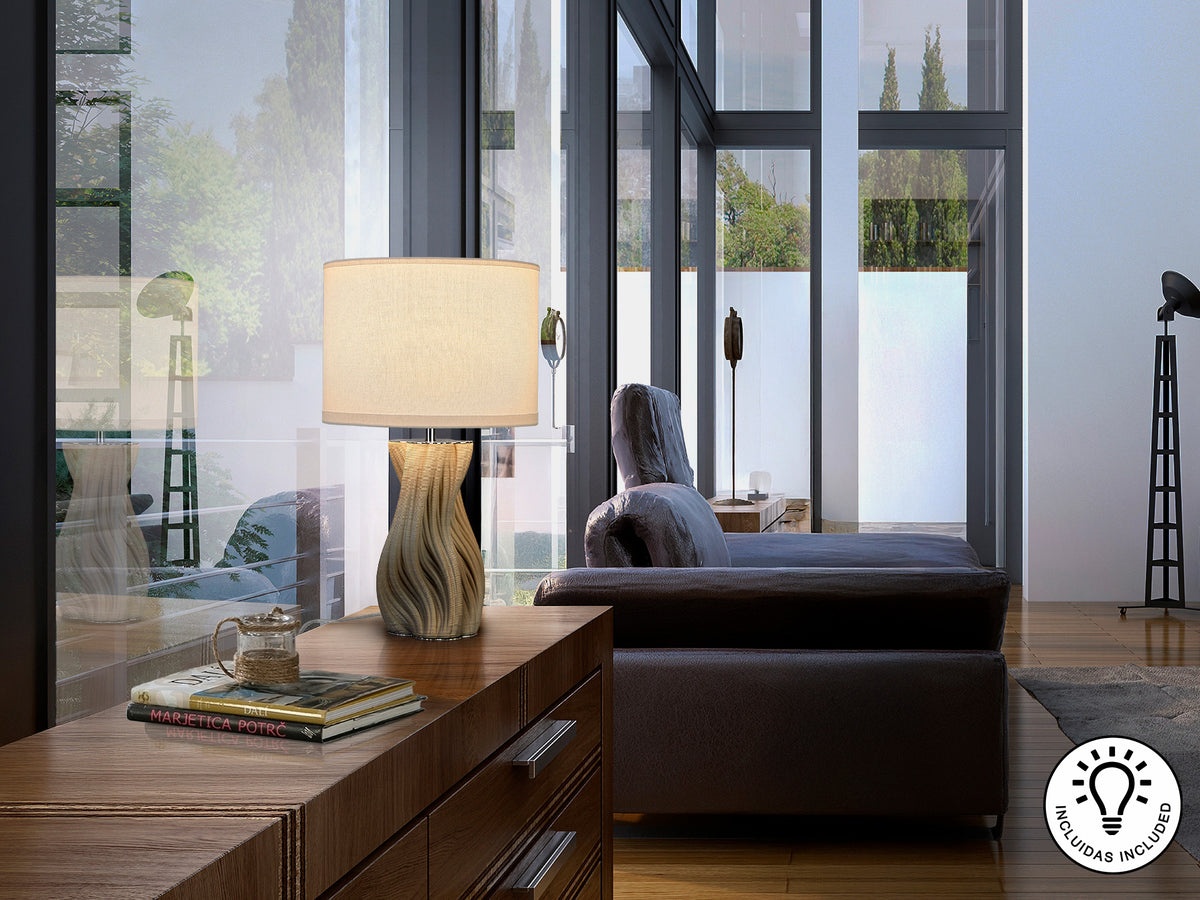Lámpara de Sobremesa Merlin 67 cm Cerámica Gris Claro Schuller - vista principal | Schuller