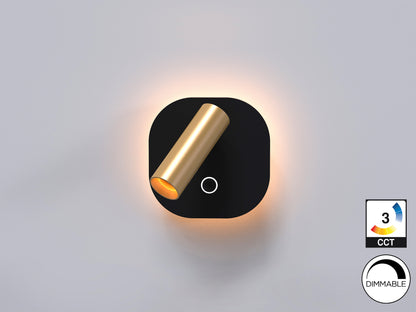Aplique de Pared con Foco de Lectura Biblos Oro y Negro Schuller en ambiente decorado | Schuller