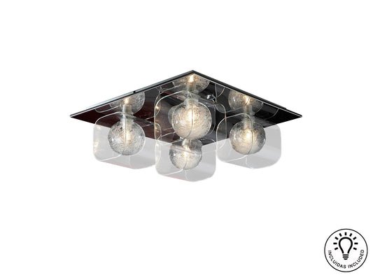 Plafón de Techo Eclipse 4 Luces G9 Cromo Brillo y Cristal Schuller - vista principal | Schuller
