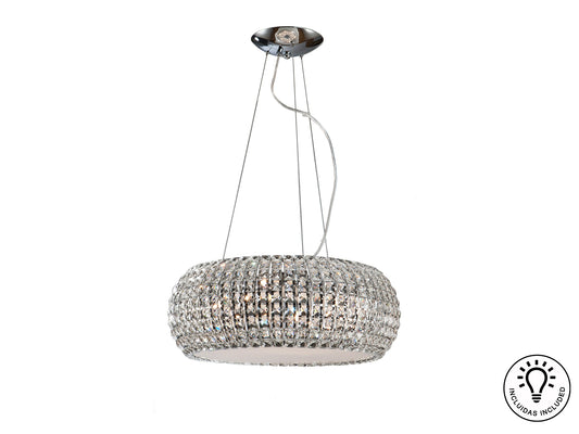 Lámpara Colgante Diamond 9 Luces 54 cm Cromo y Cristal Schuller - vista principal | Schuller