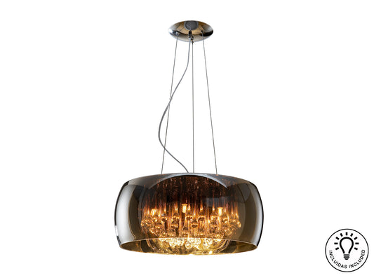 Lámpara Colgante Argos Ø50 cm Cromo y Cristal Espejado Schuller - vista principal | Schuller