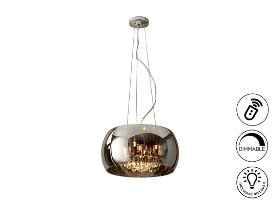 Lámpara Colgante Argos Ø40 cm 5 Luces Cromo y Cristal Espejado Schuller - vista principal | Schuller