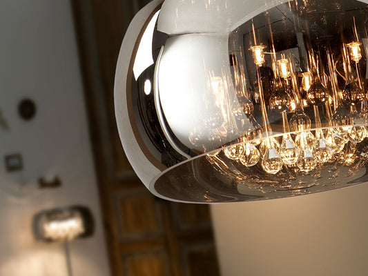 Lámpara Colgante Argos Ø40 cm 5 Luces Cromo y Cristal Schuller en ambiente decorado | Schuller