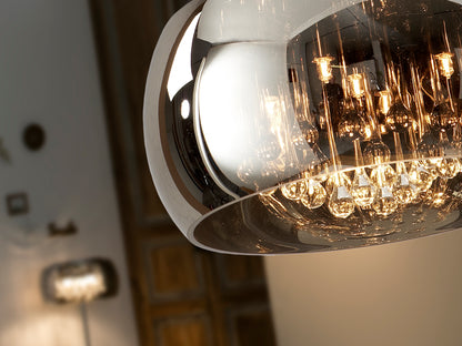 Lámpara Colgante Argos Ø40 cm 5 Luces Cromo y Cristal Espejado Schuller en ambiente decorado | Schuller