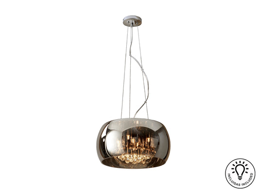 Lámpara Colgante Argos Ø40 cm 5 Luces Cromo y Cristal Espejado Schuller - vista principal | Schuller