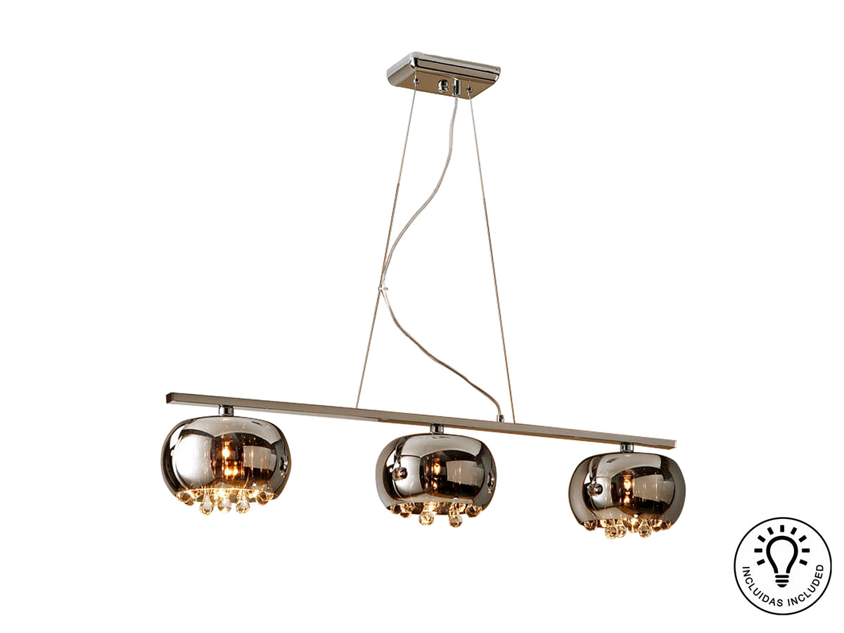 Lámpara de Techo Lineal Argos 102 cm Cromo y Cristal Espejado Schuller - vista principal | Schuller
