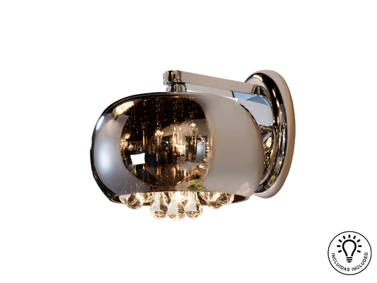 Aplique de Pared Argos 1 Luz Cromo y Cristal Murano Schuller - vista principal | Schuller