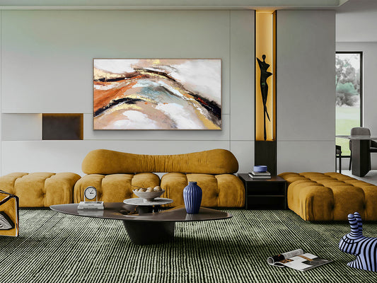 Cuadro Pintura Acrílica Gestos 100x180 cm Detalles Dorados Schuller - vista principal | Schuller