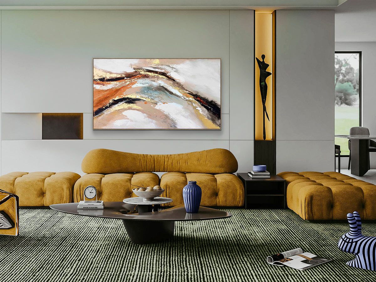Pintura Acrílica Gestos 100x180 cm con Detalles Dorados Schuller - vista principal | Schuller