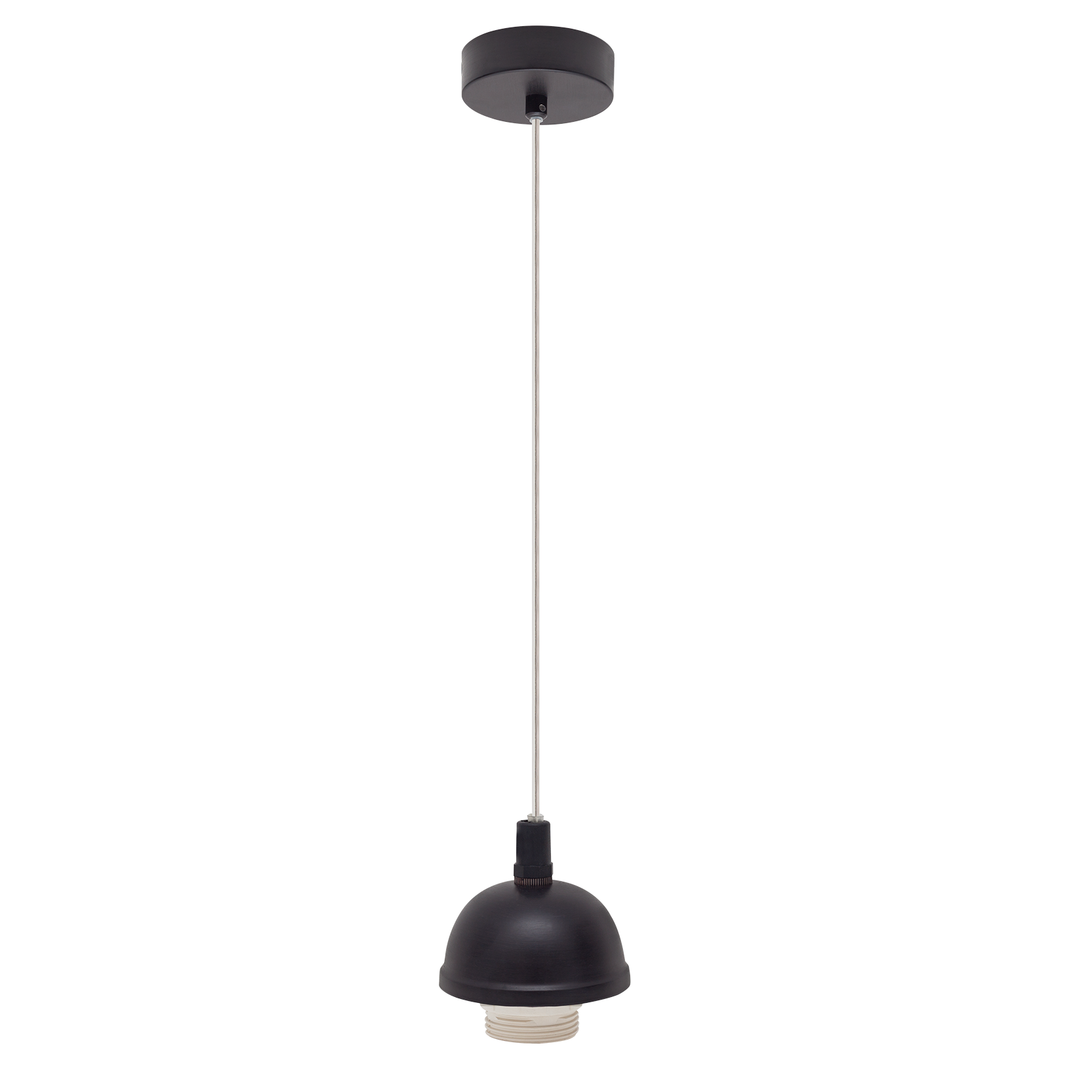 Semiluminaria hecha en metal color marrón, colgante decorativo