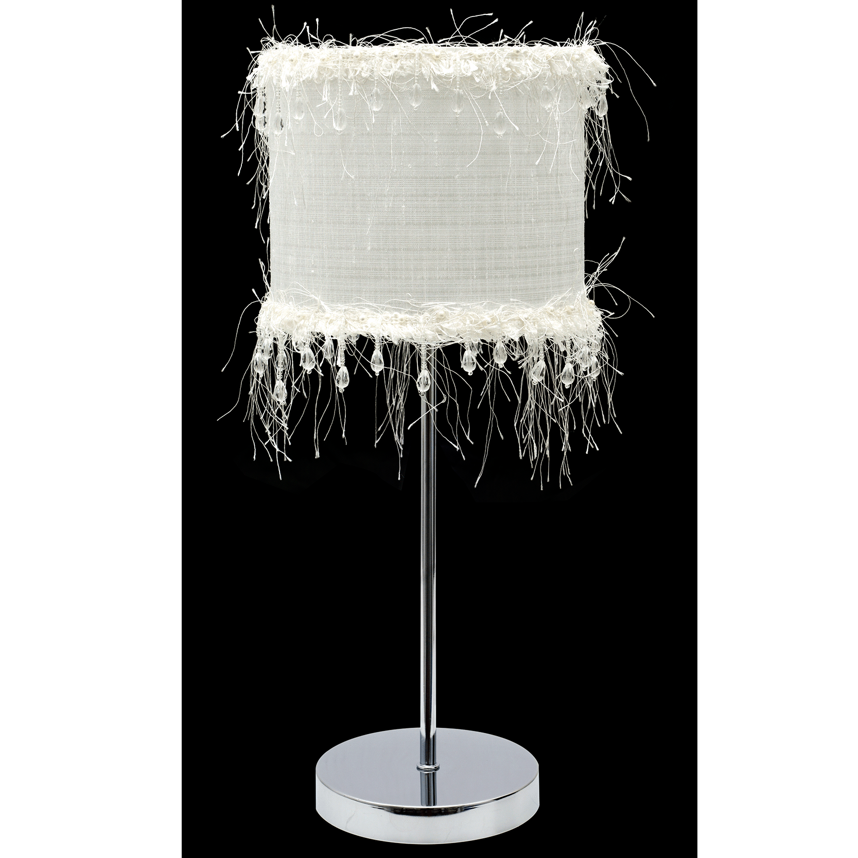 Lámpara de mesa vintage con pantalla textil, ideal para dormitorio