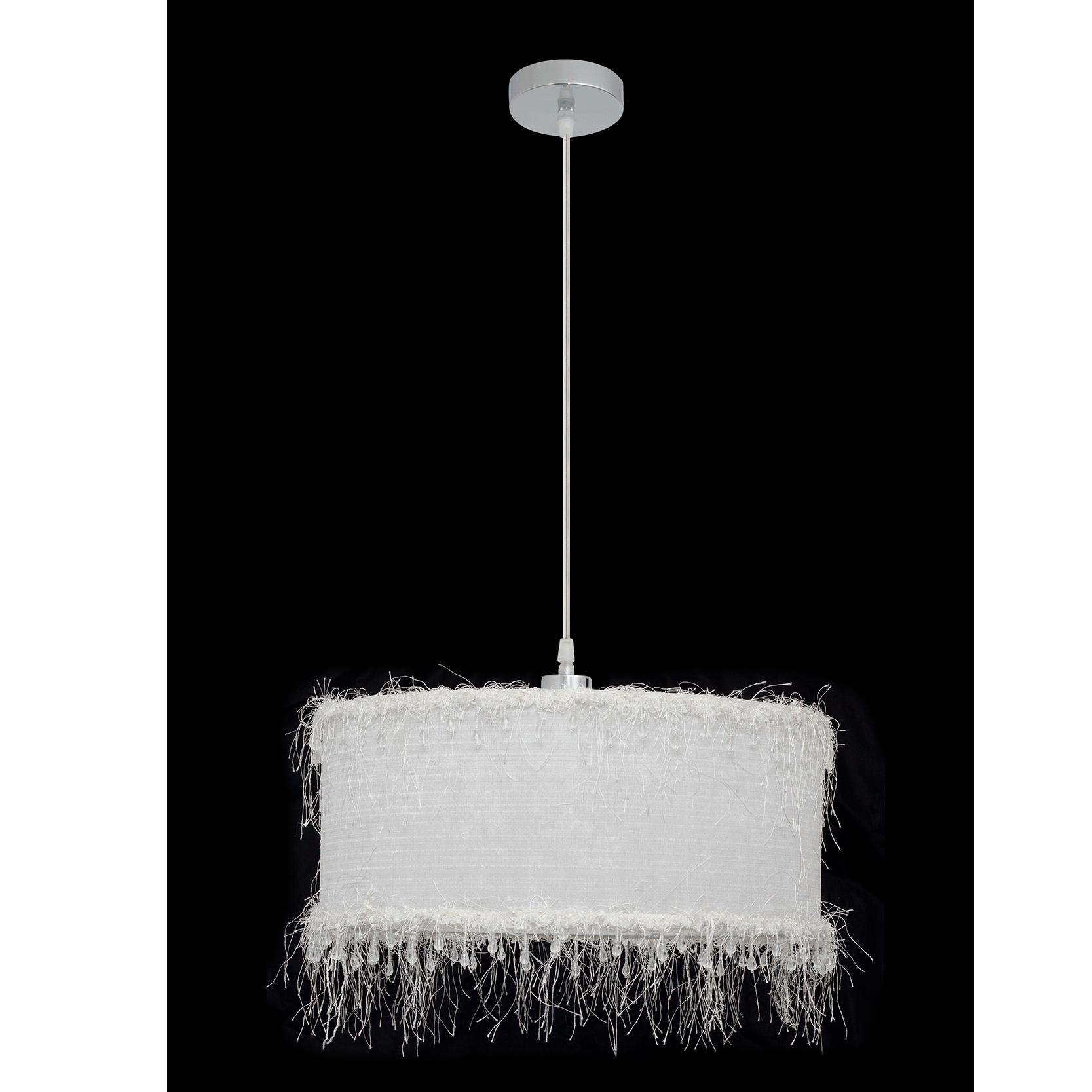 Elegante lámpara colgante textil, perfecta para el dormitorio