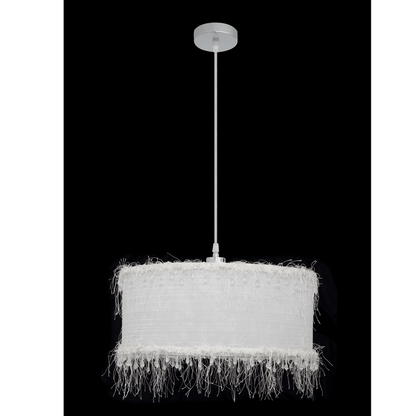 Elegante lámpara colgante textil, perfecta para el dormitorio