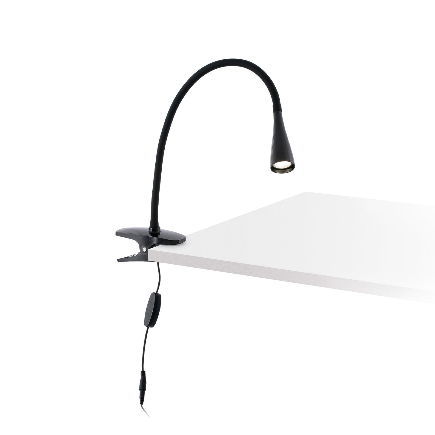LENA Lámpara de Pinza Negra LED Faro, Ref. 52061