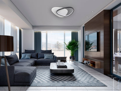 Plafón de Techo LED Romo 28W Blanco y Negro Mate Schuller en ambiente decorado | Schuller