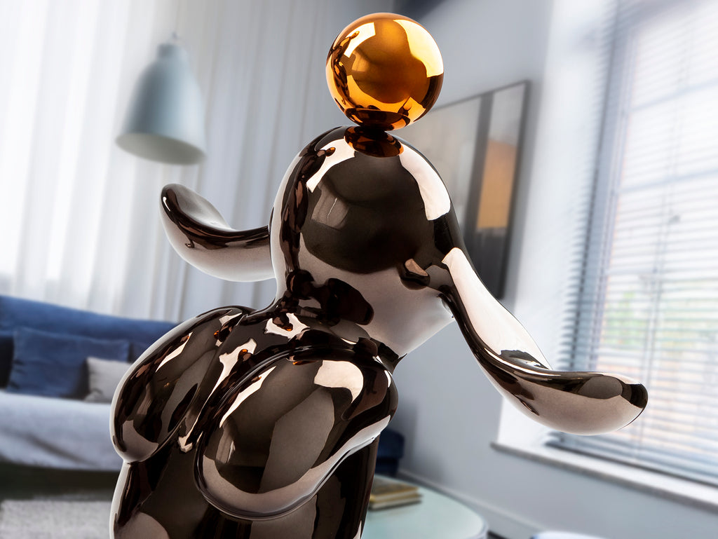 Figura Decorativa Conejo Pequeña Gris/Naranja - Schuller - 302258 - Vista 3