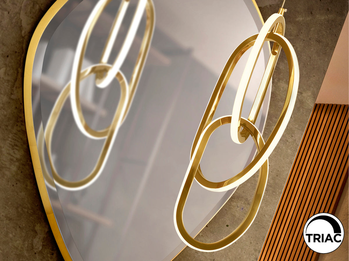 Lámpara Colgante LED Nexo 39W Oro Brillo Schuller en ambiente decorado | Schuller