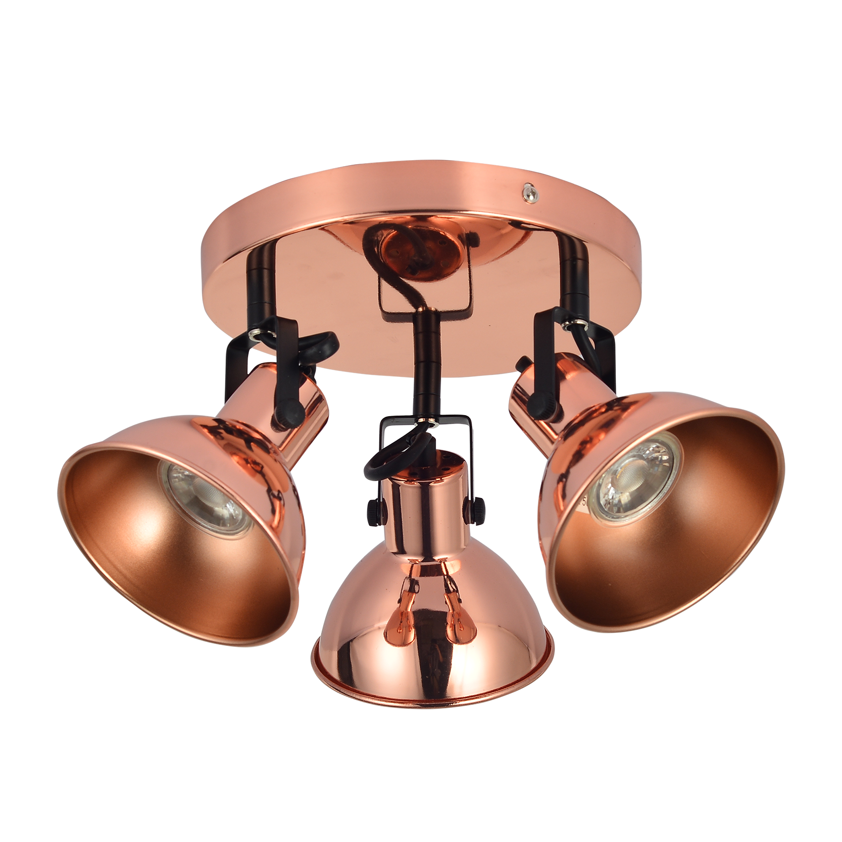 Plafón Arabia fabricado en Metal color Cobre y Negro, ideal para iluminar
