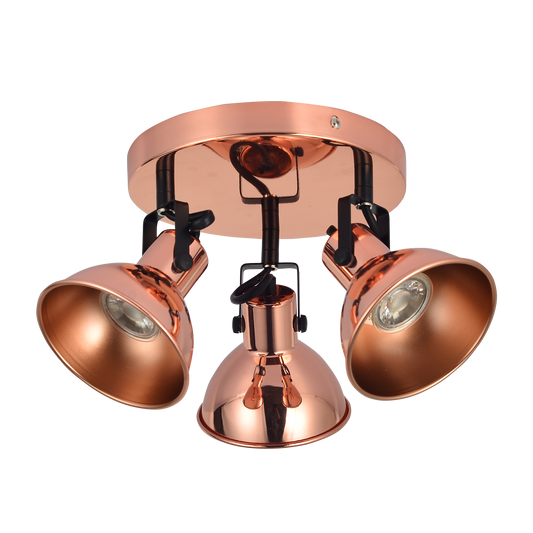 Plafón Arabia fabricado en Metal color Cobre y Negro, ideal para iluminar