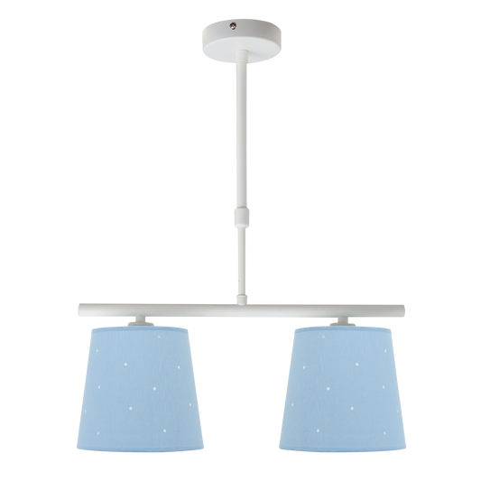 Lámpara Consciencia fabricada en metal y textil color celeste, Fabrilamp / Abrila